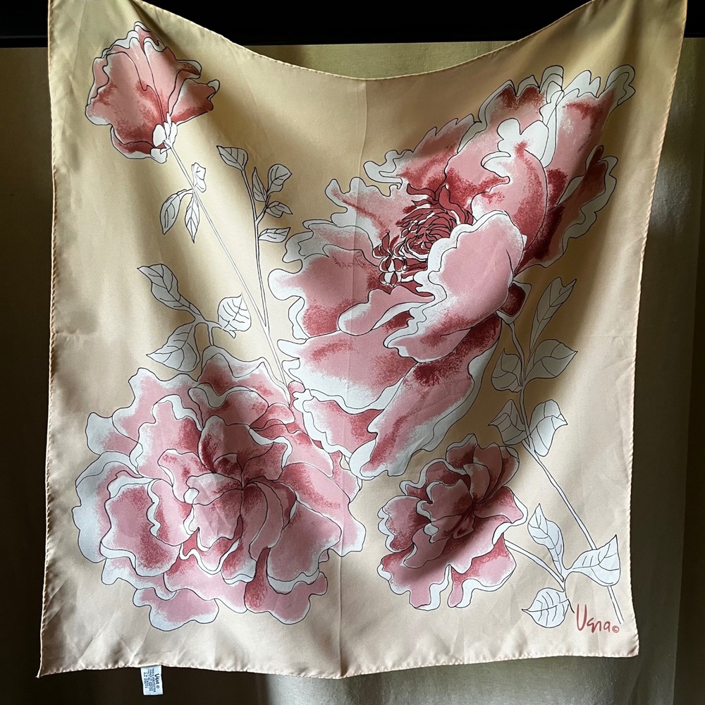 Vintage Floral Scarf Bundle Lot Vera Pastel Cottagecore Romantic 4 Pc - Picture 6 of 7